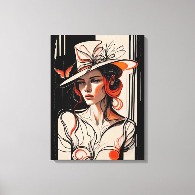 Kentucky Derby Womens Hat Canvas Wall Art Impressõ (Frente)