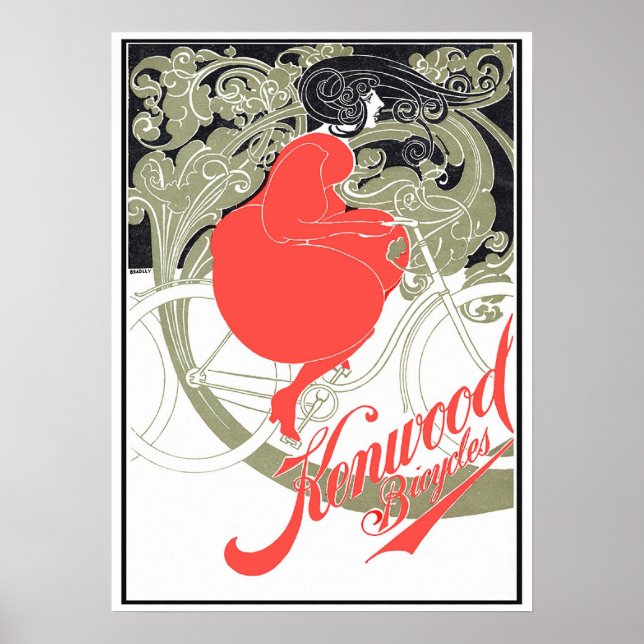 Kenwood Bicicletas Art Nouveau Poster (Frente)