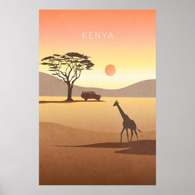Kenya Minimal Travel Poster (Frente)