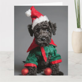 Kerry Blue Terrier Elf Cartão de Natal Puppy