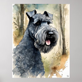 Kerry Blue Terrier - Impressão de Arte Canina