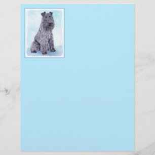 Kerry Blue Terrier pintando uma pintura cãozinha 
