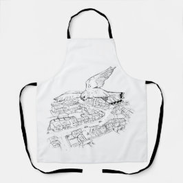 Kestrel sobre imagem/desenho da cidade