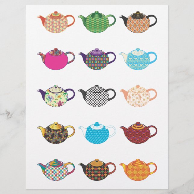 Kettles de chá multicoloridos (Frente)
