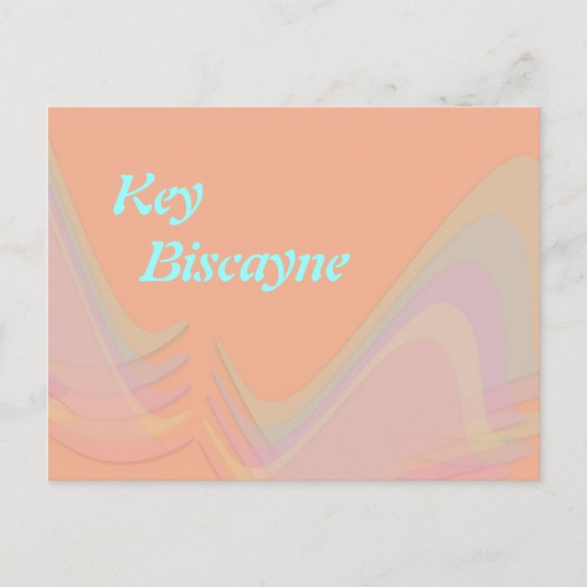 Key Biscayne Florida Asas Pastel Cartão Postal (Frente)