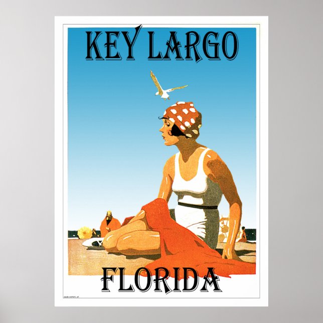 Key Largo Vintage Beach Poster (Frente)