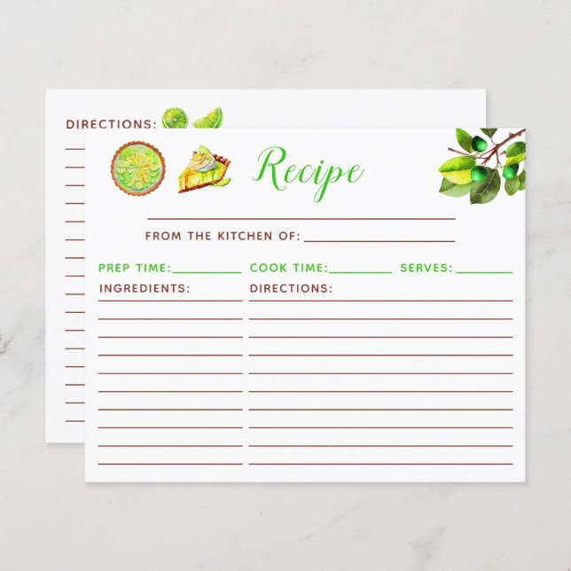 Key Lime Pie Recipe (Frente/Verso)