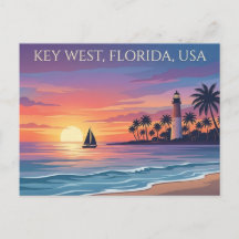 Key West Flórida EUA Pôr do Sol Cartão Postal de V