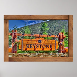 Keystone Colorado - Sinal de madeira poster impres