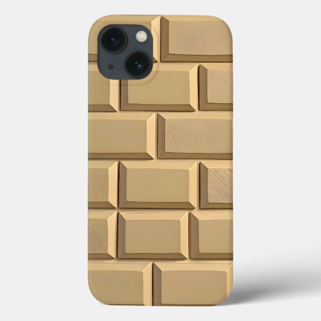 Khaki Brick Design iPhone Case Tough Style (Verso)