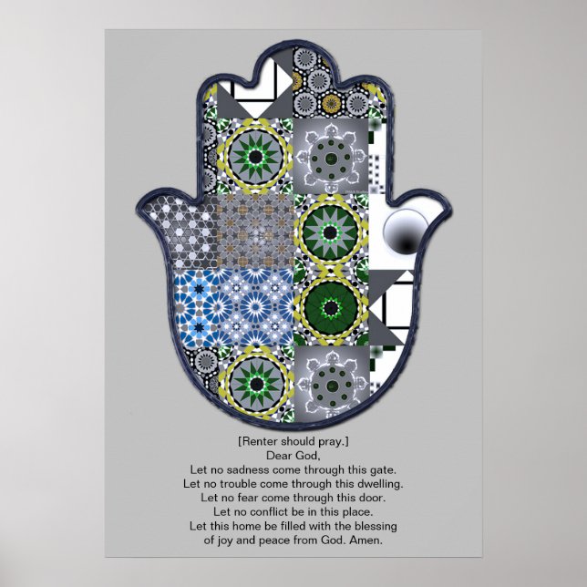 Khamsa Hand Poster Design 2 Renter Upscale (Frente)