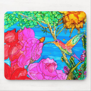 KHS Lindo Mousepad de Beija-flor Floral