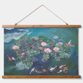 Ki Fish Waterlily Painting Tapeçaria