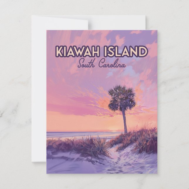 Kiawah Island South Carolina Palm Beach Palm Card (Frente)