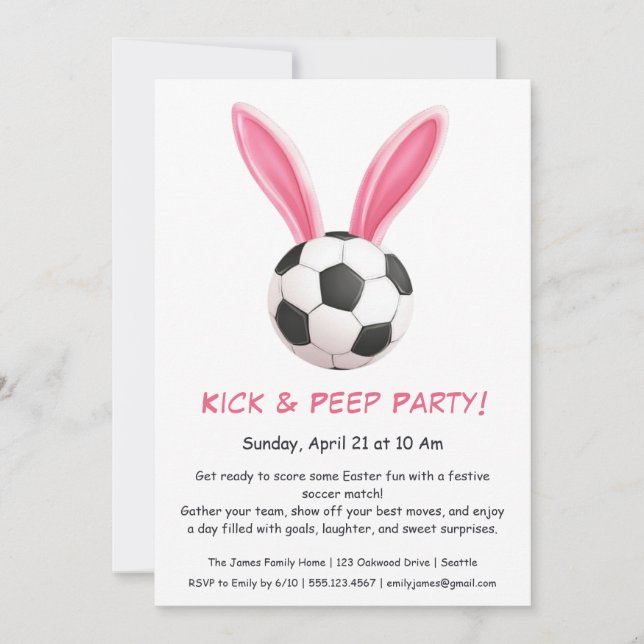 Kick & Peep Party - Convite para o futebol de Pásc (Frente)