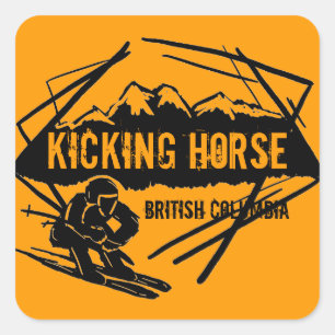 Kicking Horse British Columbia laranja ski adesivo