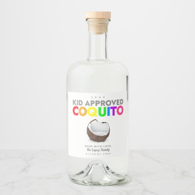 Kid Approved Coquito Bottle Label (Frente)