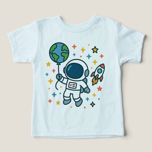 Kid do Explorador de Espaço - Astronauta com o Bal (Design frontal)