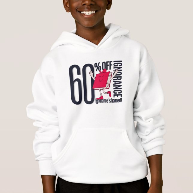 Kids 60%Off Ignorance Bookworm Pullover Hoodie (Frente)
