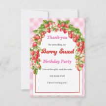 Kids Berry Sweet Birthday Flat Cartões de agradeci