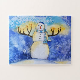 Kids Chanukah Snowman Quebra-cabeça