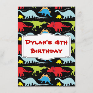 Kids Convites de aniversário de dinossauro