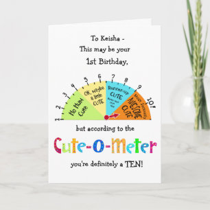 Kids Cute-O-Meter Engraçado Cartão de Saudação