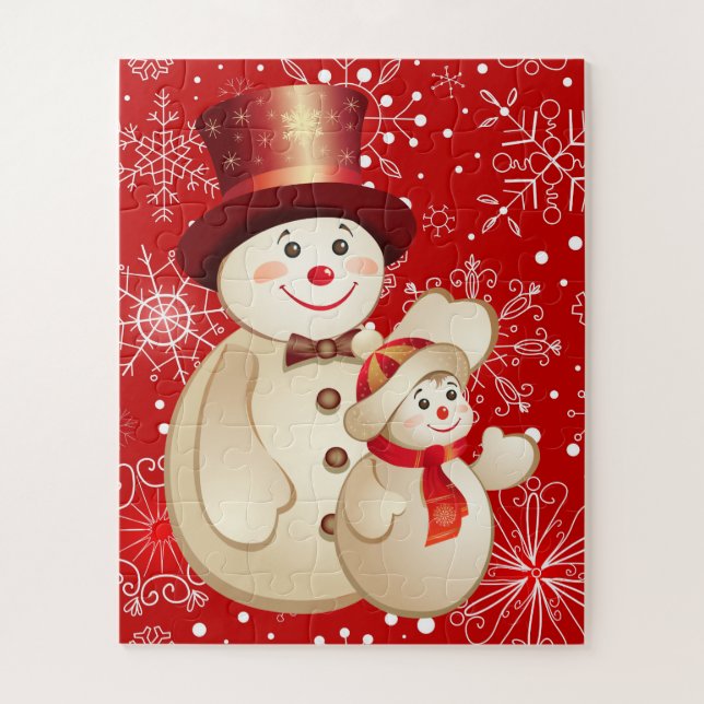 Kids Cute Snowman Quebra-cabeça (Vertical)