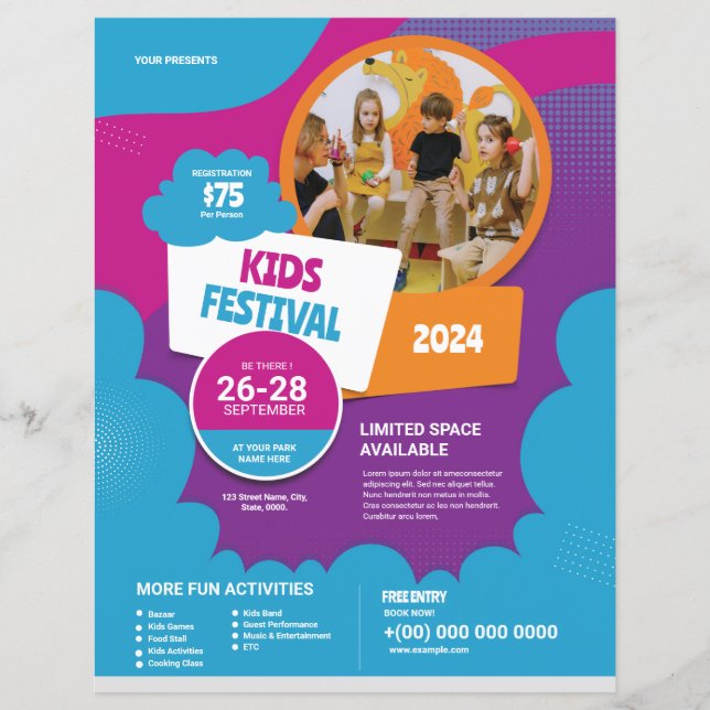 Kids Festival Flyers Modelo (Frente)