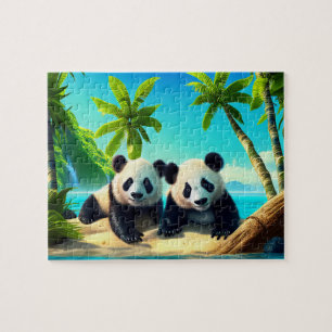 Kids Giant Pandas Jigsee Quebra-cabeça - Tropical