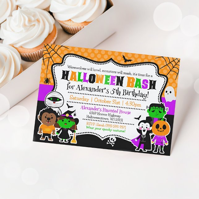 Kids Halloween convite de aniversário Festa de Cos (Kids Halloween Birthday Invitation)