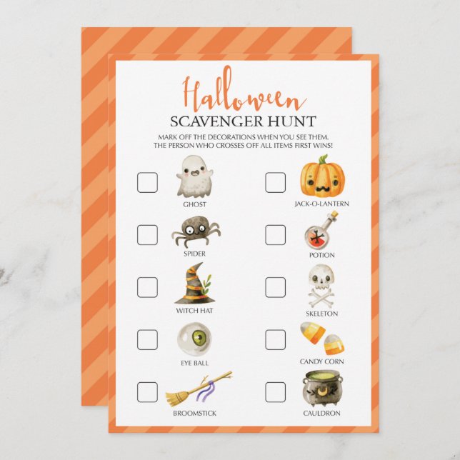 Kids Halloween Scavenger Game (Frente/Verso)