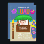 Kids Hawaiian Luau Party adiciona foto convite<br><div class="desc">Personalizável para suas especificações de evento.</div>