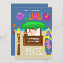 Kids Hawaiian Luau Party adiciona foto convite