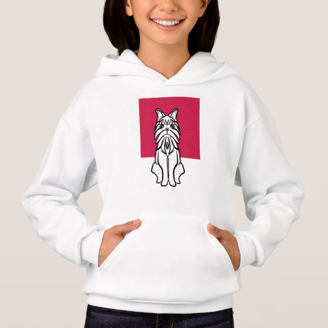 Kids Hoodie - Coleção de Cães - Bloqueio de Cor Ro (Frente)