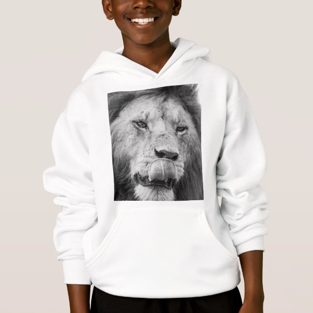 Kids’ Lion Printed Pullover Hoodie (Frente)
