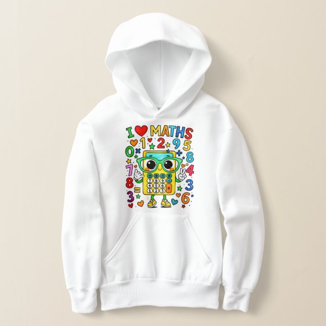 Kids Maths Numbers Hoodie | I Love Maths (Postura )