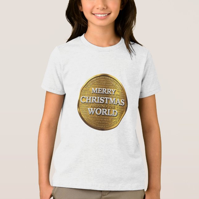Kids Merry Christmas Around the World T-Shirt (Frente)