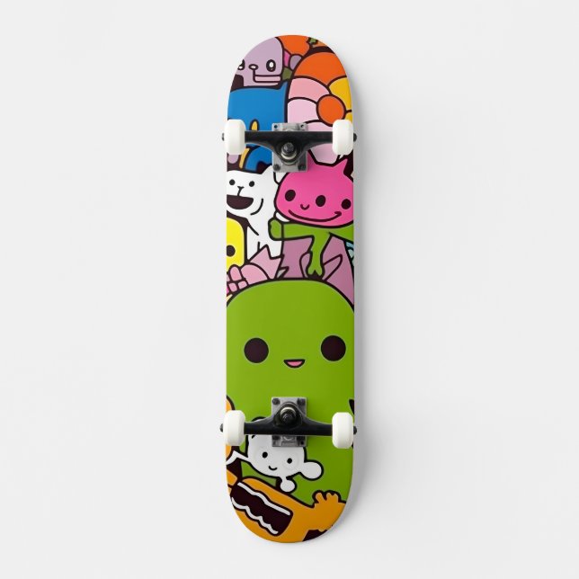 Kids Monsters Skateboard Por Claire Firley (Frente)