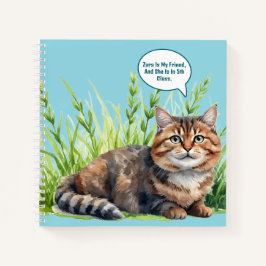 Kids Notebook Cat Anima Stationary Spiral Notebook