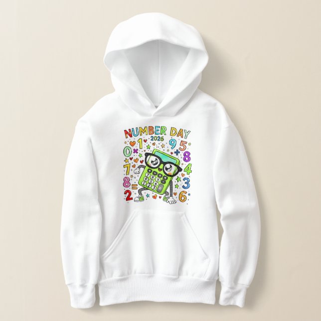 Kids Number Day Hoodie | Colourful Maths Numbers (Postura )