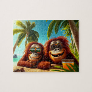 Kids Orangutans Jigsen Quebra-cabeça - Tropical