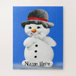 Kids Snowman Quebra-cabeça com Nome Personalizado