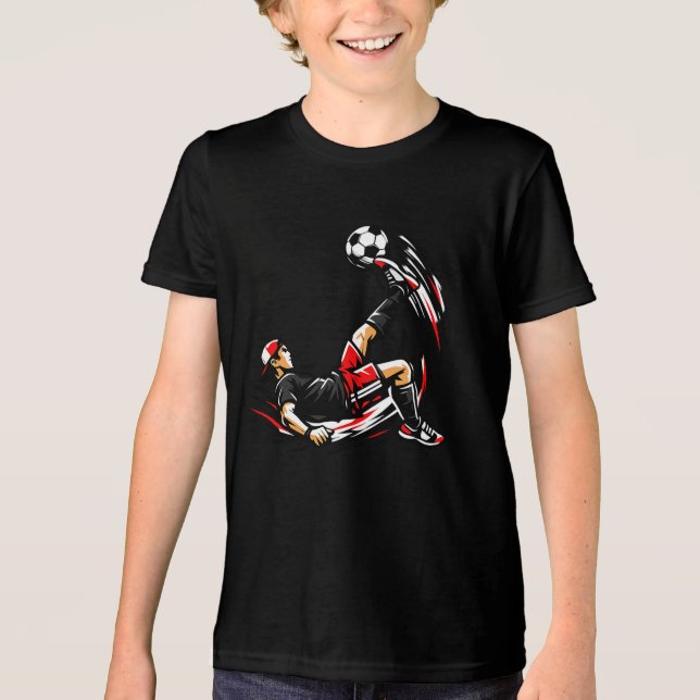 Kids Soccer Bicycle Kick T-Shirt – Cool Streets (Frente)