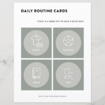 Kids Todler Daily Routine Cards Visual Schedule