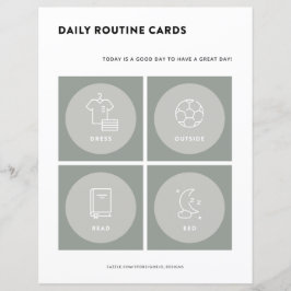 Kids Todler Daily Routine Cards Visual Schedule