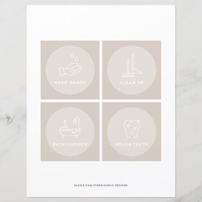 Kids Todler Daily Routine Cards Visual Schedule 4 (Frente)