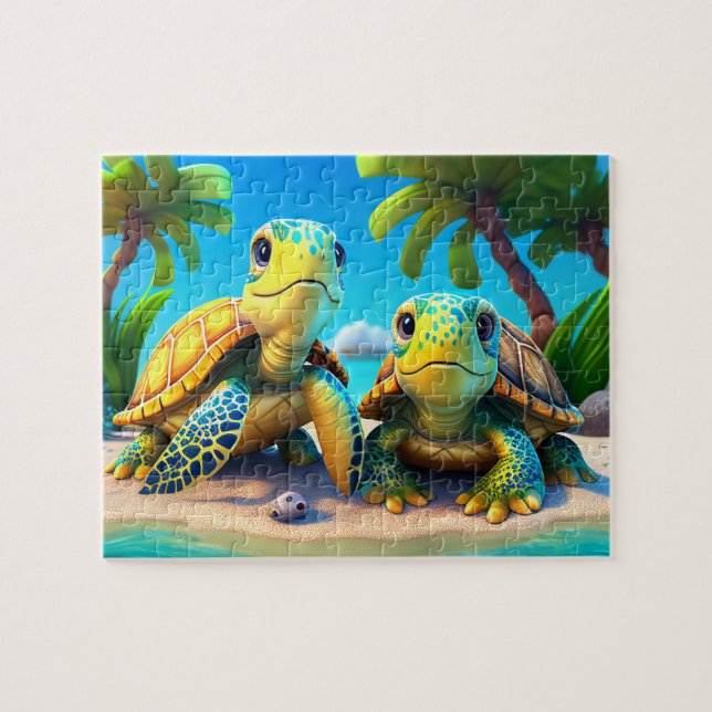 Kids Turtles Jigsera Quebra-cabeça - Tropical (Horizontal)