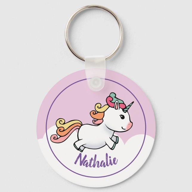 Kids unicorn chaveiro com nome (Frente)