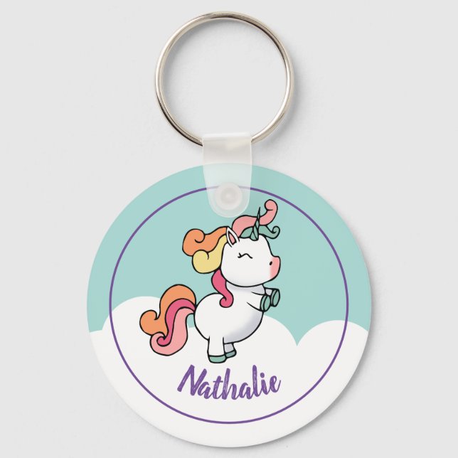 Kids unicorn chaveiro com nome (Frente)